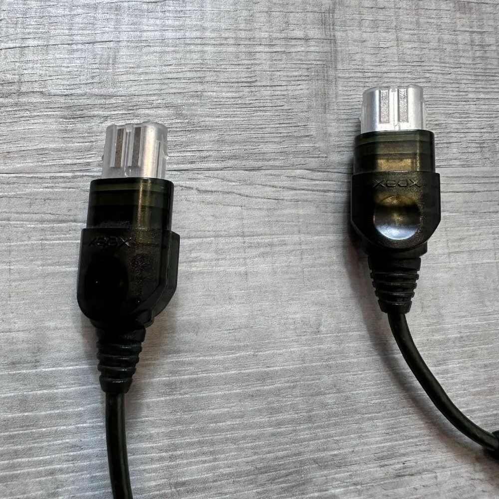 LOT OF 2 Original Xbox Controller Breakaway Cable Adapter OEM Clear Green Dongle